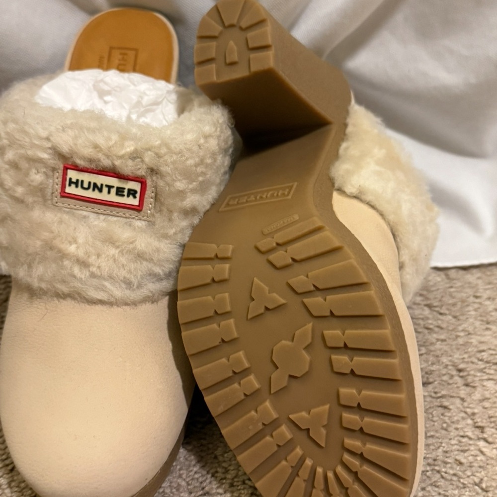Hunter Cream Mules with Plush Lining
